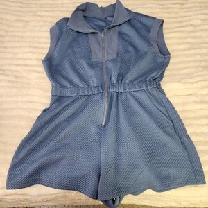Cicy Bell Womens Cap Sleeve Quilted Romper, Light Blue, Size XXL